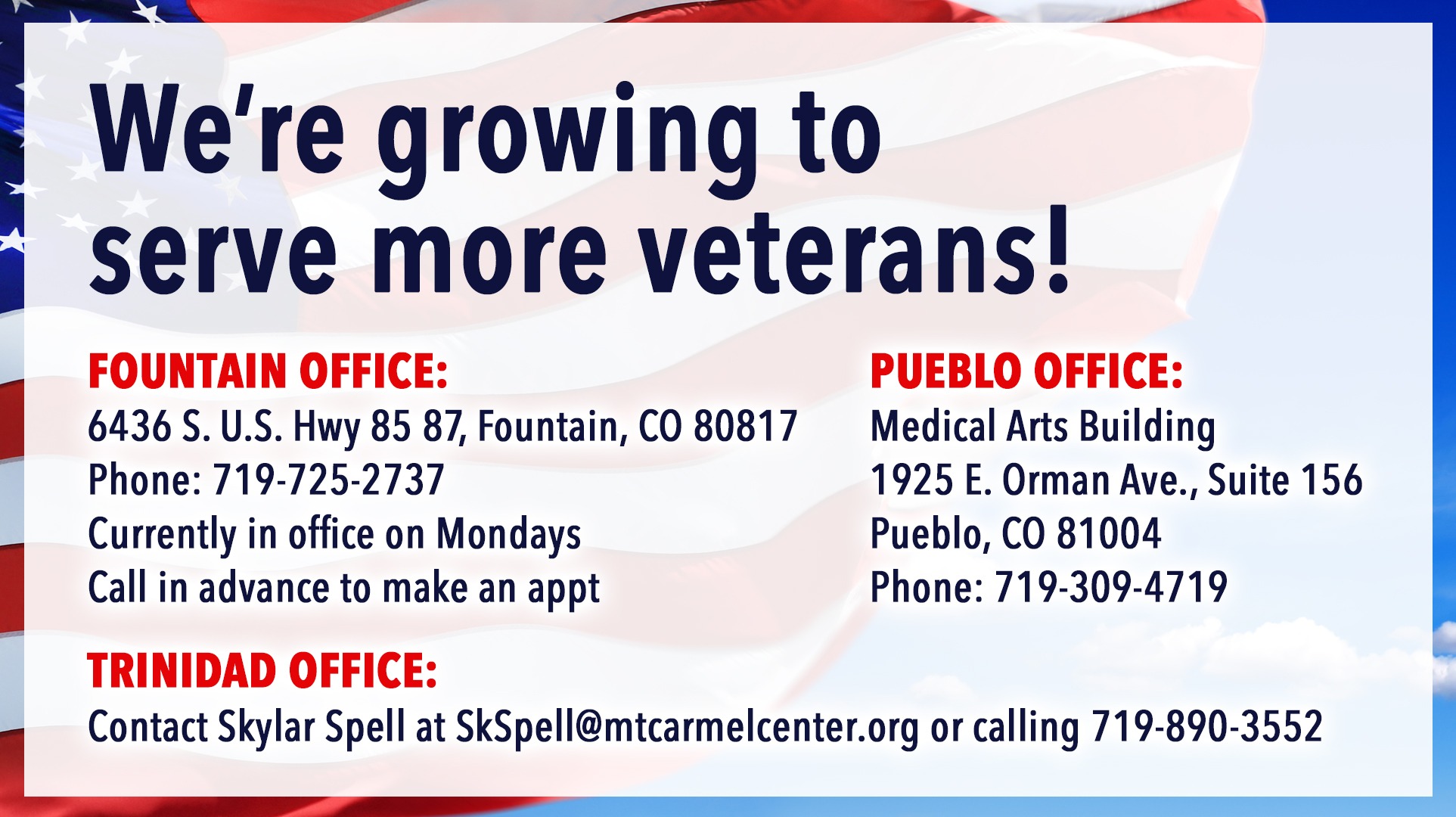 We're growing to serve more veterans!