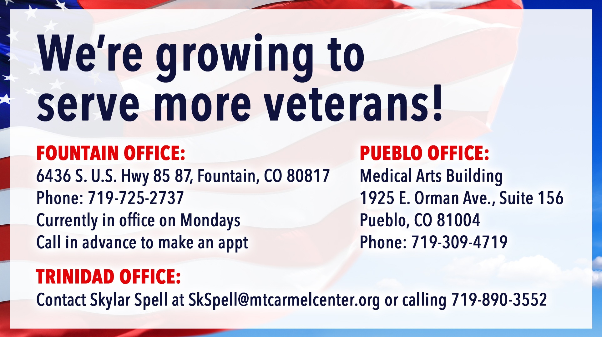 We're growing to serve more veterans!