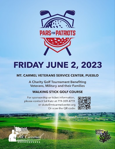 Flier for event with event information. - Pars for Patriots Golf Tournament