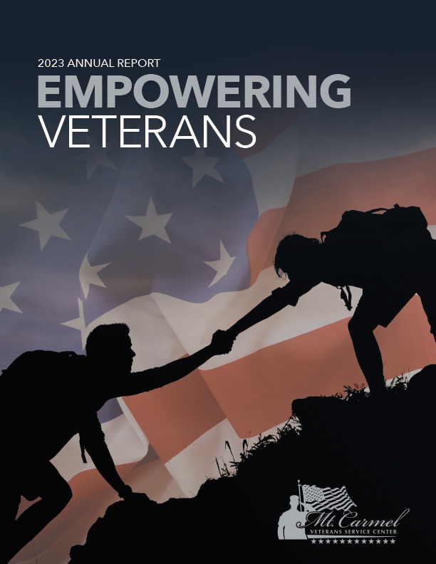 2023 Annual Report cover image empowering veterans