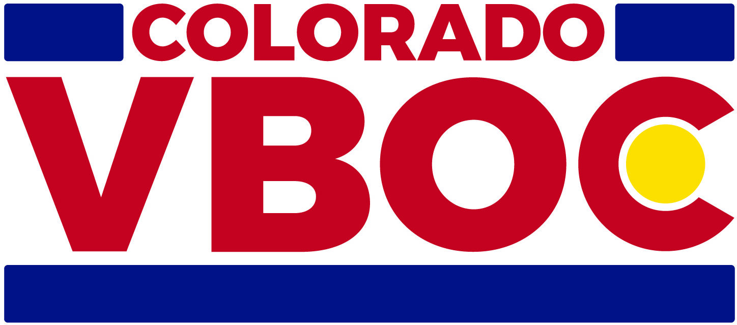 An image featuring VBOC branding in the style of Colorado's state flag