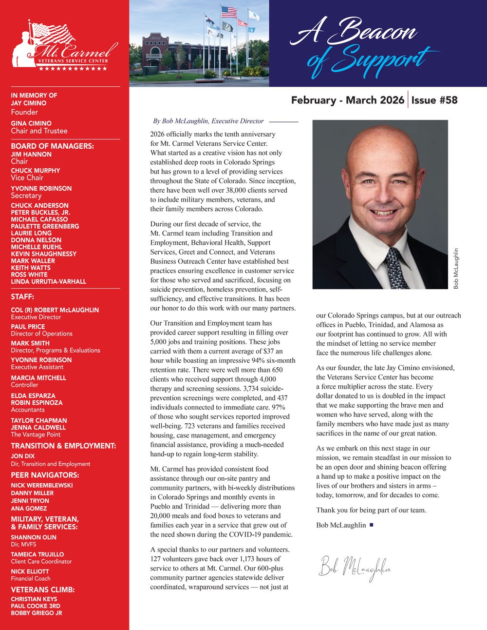 Mount Carmel Veterans Center Newsletter April - May