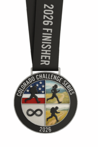 The medal for completion of all four events of the Colorado Challenge Series